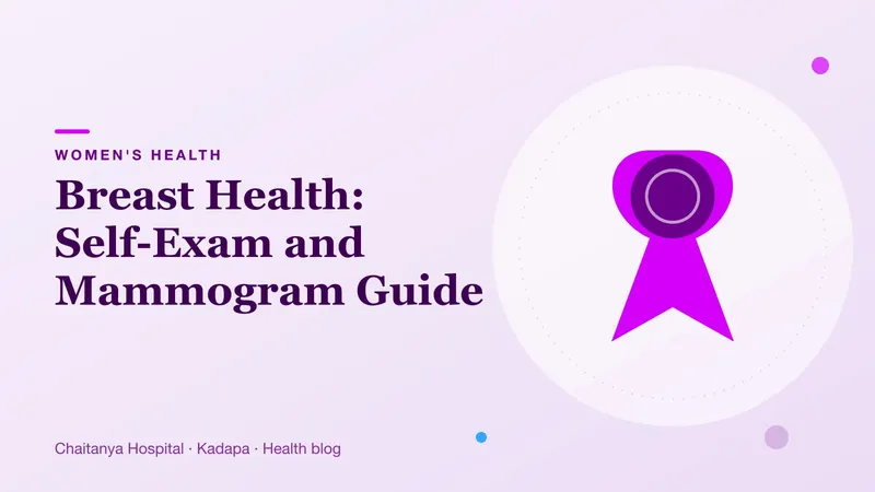 A soft purple awareness ribbon symbol representing breast health and early detection for women.