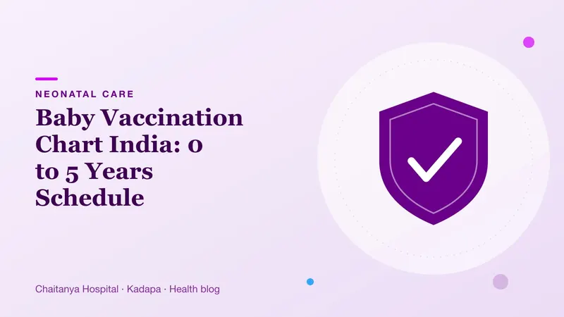 A caring parent holding a baby while a nurse prepares a vaccination, with a vaccination card on the table.