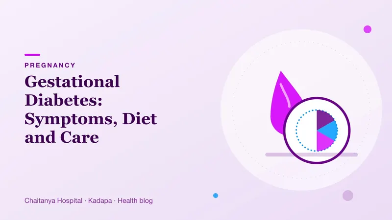 Illustration of a blood drop beside a balanced plate on a soft lavender background