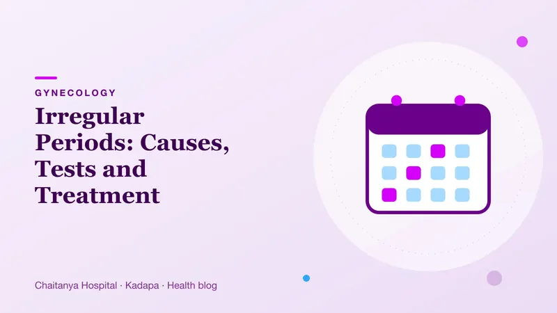 A calendar illustration representing the monthly menstrual cycle and tracking irregular periods.