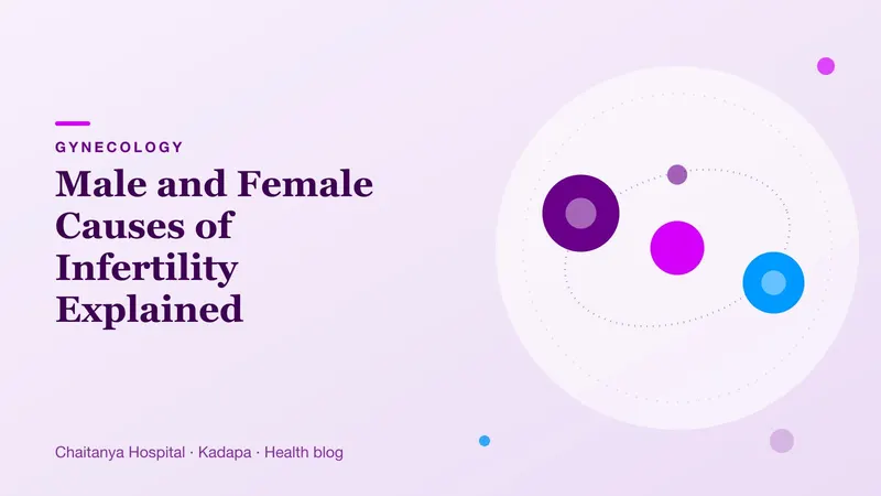 Soft illustration of two circles overlapping to represent a couple, with small cells in purple tones.