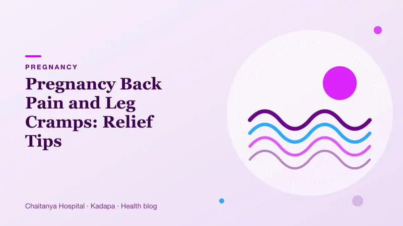Soft lavender waves suggesting relief and relaxed muscles for a pregnant woman's aching back and legs