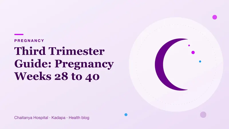 A calm crescent moon in soft purple tones representing the final weeks of pregnancy and preparing for birth