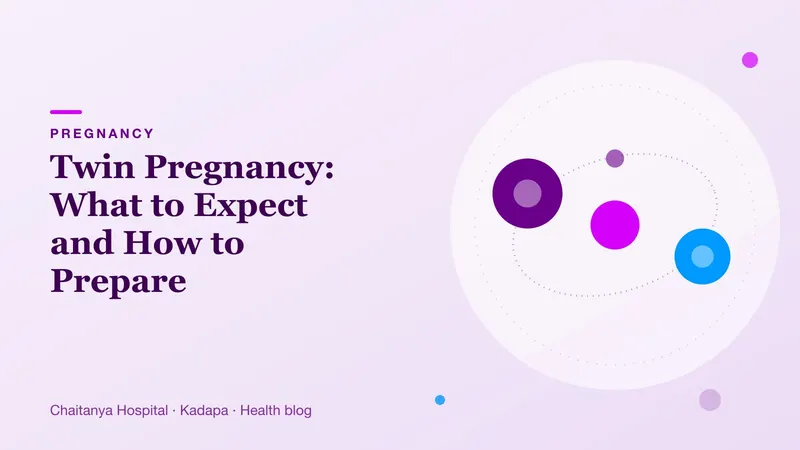 Two overlapping soft purple circles representing twin babies growing together