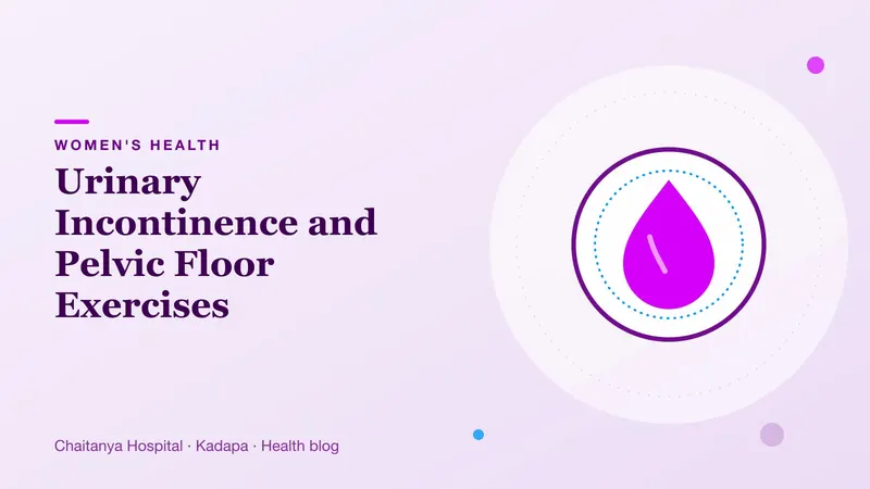 A single purple water drop symbol representing bladder health and urinary leakage in women.