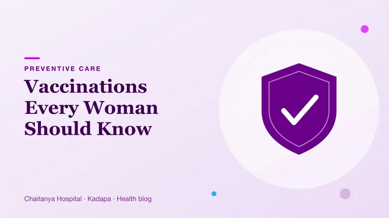 A shield illustration representing vaccinations that protect women's health before and during pregnancy.