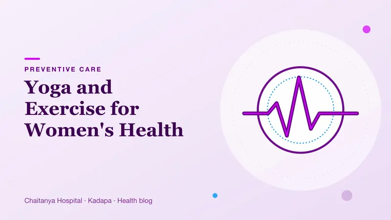 A pulse line and gentle curve illustrating yoga and exercise for women's health.
